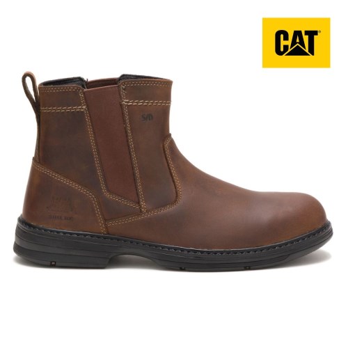 Caterpillar Inherit Pull On Steel Toe Werkschoenen Heren DonkerBruin (DONA.NL)